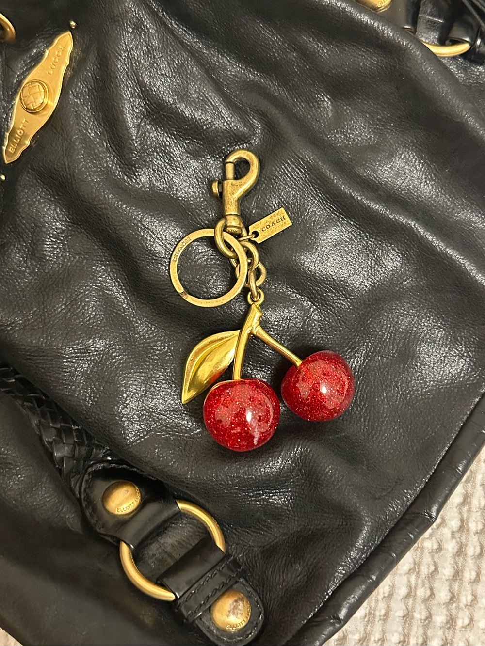 COACH Cherry Keychain Bag Charm - Red - Picture 3 of 5